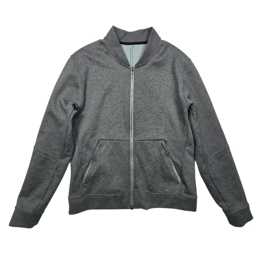 Lululemon Mens Gray Full Zip Textured Spacer Bomber Jacket Size Large